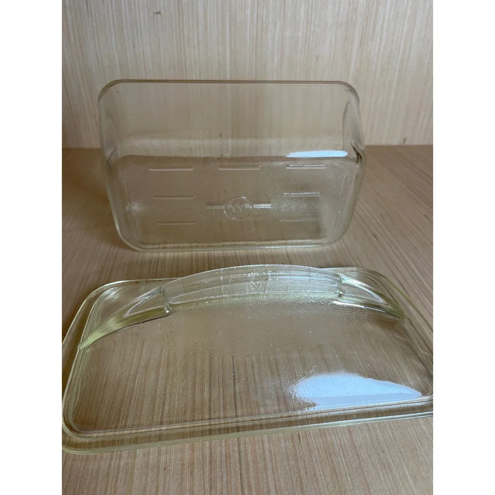 Vintage Westinghouse Clear Glass Refrigerator Dish with Lid Rectangular Storage